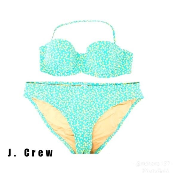 J. Crew Other - J. Crew Womens Mint Floral Bikini Set Large